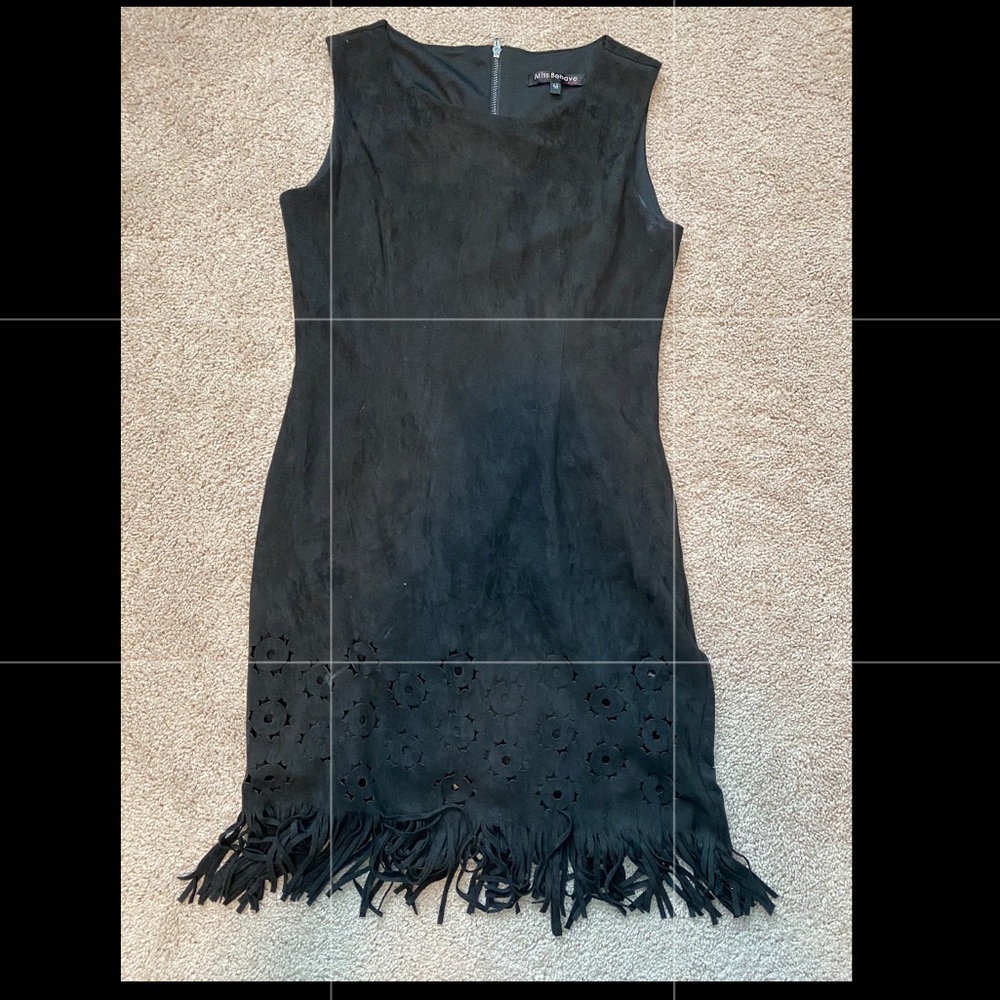 Suede Dress with Fringe